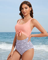 Ruched Tie-Knot Tummy Control One-Piece Swimsuit